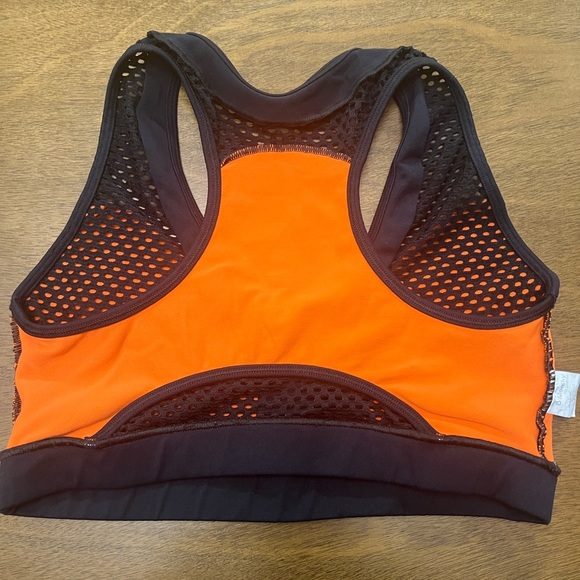 Women Cross back Sports Bra Size Small Orange Black D’Moniky (0383) - Picture 7 of 8